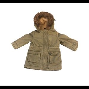 Gap baby sheep lined coat jacket 2 years green